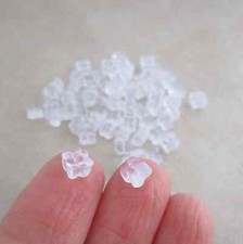 NEW 20PCS silicone flower 5mm earring backs for earwires and studs