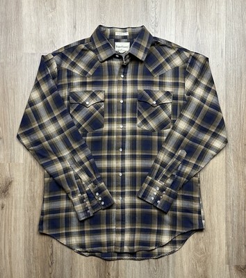 80s VINTAGE Campus Rugged Country Plaid Multicolor Flannel Shirt Shadow Plaid