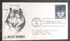 GRAY WOLF ARCTIC ANIMALS  1999 PCS CACHET  FDC