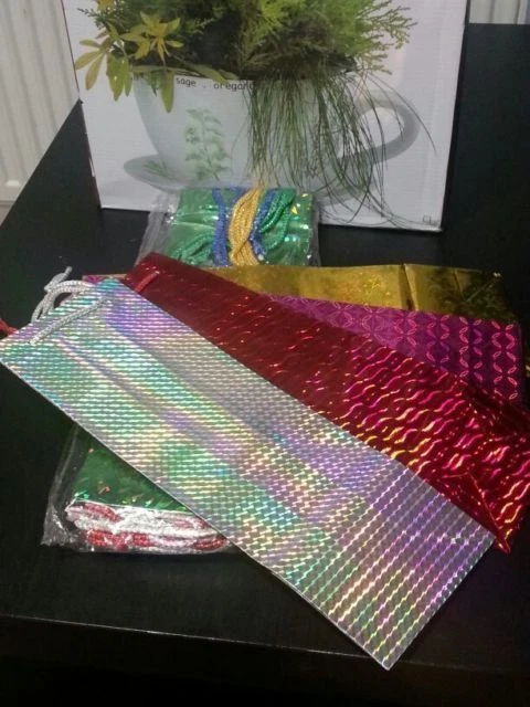 48 Botella de Vino Bolsa de Regalo Holográfica Brillo Papel Color Fiesta Regalo Todas las Ocasiones Foto 3 de 3