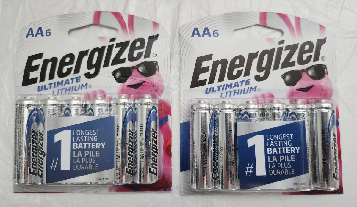 12 Energizer Ultimate Lithium AA Batteries Exp 2041 TWO - 6 Count