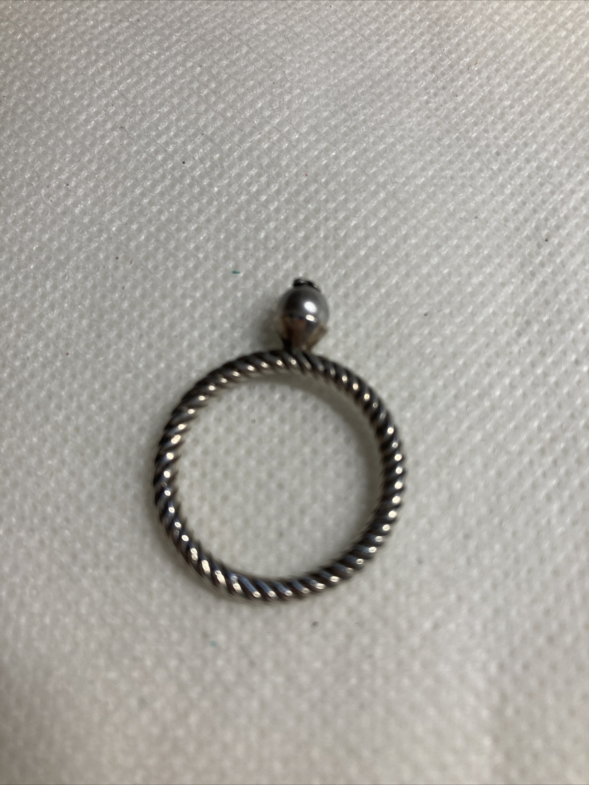 silver Sterling 925 stack ring with silver tone p… - image 5