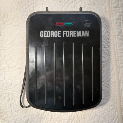 George Foreman 2 Serving Contact Grill Adjustable Barbecue Angle Non Stick USA
