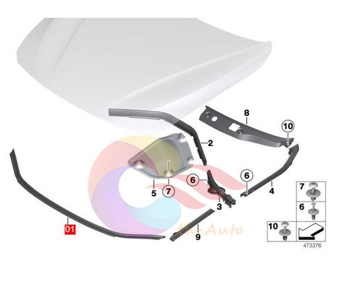 Joint De Capot Moteur Arrière BMW X3 G01 51767397486 NEUF ORIGINE