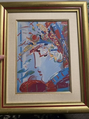 Blushing Beauty by Peter Max - Franklin Mint Porcelain Plaque With COA, Framed