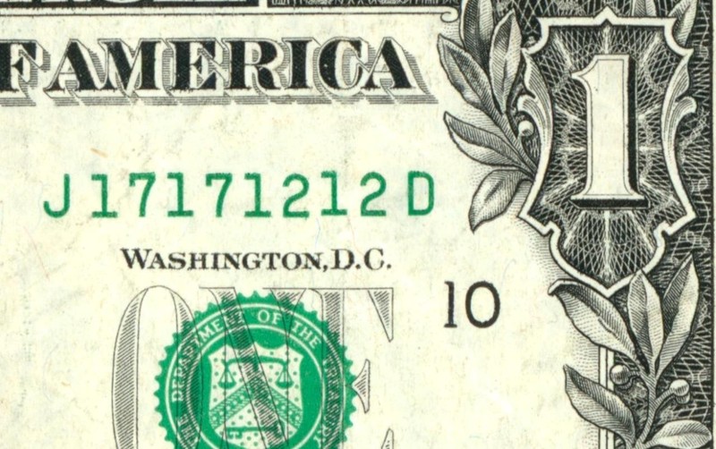 (( DOUBLE REPEATER )) $1 2013 (( 17171212 )) FANCY SERIAL # ** PAPER CURRENCY