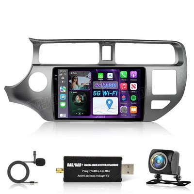 DAB+ 4+128GB Android 15 Apple Carplay Autoradio FM Navi Für Kia Rio K3 2011-2017