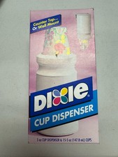 Vintage Sealed Box Dixie 5 Oz Cup Dispenser With Cups Decal Labels