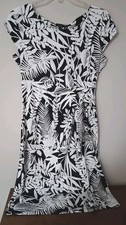 NWT Talbots Womens Black & White Hawaiian Print Dress Size S