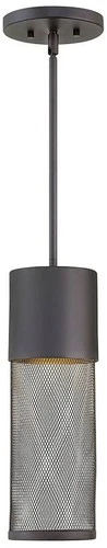 Aria 15 3/4"H Black Cylindrical LED Outdoor Hanging Light - Picture 1 of 10