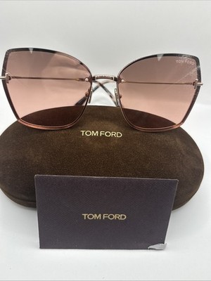 Tom Ford Women's Sunglasses Nickie Shiny Rose Gold Butterfly Frame FT1107 6228U