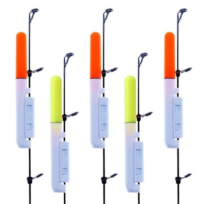 5 PCS Fishing Glow Sticks Waterproof Rod Tip LED Night Bite Alarm Battery