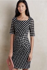 Anthropologie Maeve Elorn Black White Dress NWOT