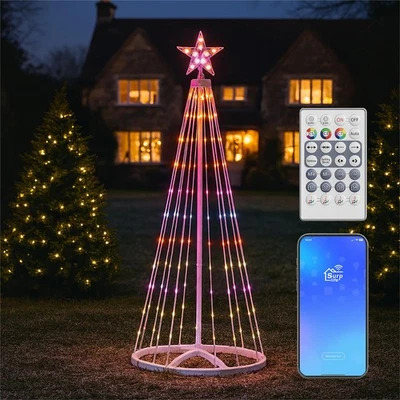XMAS HAUS RGB LED Christmas Star Tree Light Colour Changing Smart App Indoor Outdoor
