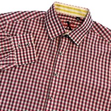 Robert Graham X Collection Men's Size Large Pink Gingham Check Button Down Shirt