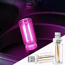 2 PCS USB LED Light for Car, Touch Dimmable Car Atmosphere Light, Color: Pink