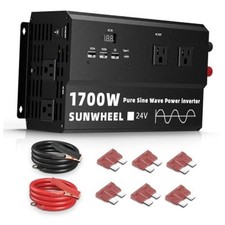 1700W 24V Pure Sine Wave Inverter, 24 Volt Power Inverter  24V 24V-1700W-USB