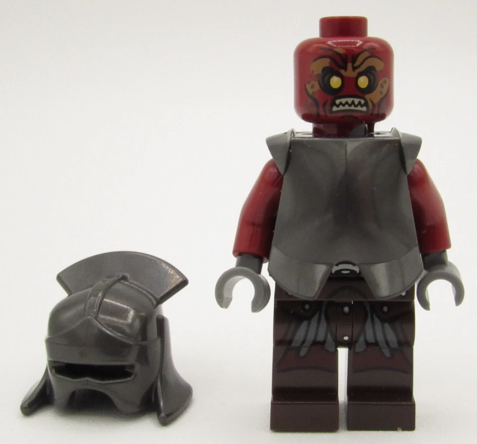 Lego Uruk-hai Minifigura Señor de los Anillos COMO ESTÁ Leer Armadura Alabarda Hacha Casco Foto 3 de 4