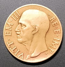 1939 Italy 10 Centesimi. Excellent Condition. Very Nice Copper Coin.