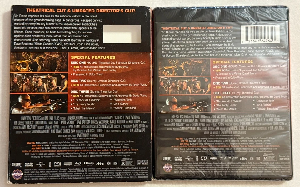 Riddick [новый 4K UHD + Blu-ray] коллекционное издание, язык жестов с футляром - Изображение 2 из 2