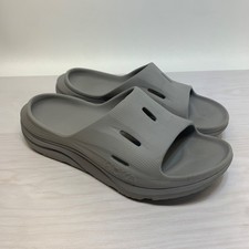 HOKA ONE ONE MENS ORA RECOVERY SLIDE SANDALS GRAY SIZE 10