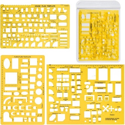 Sooez Architectural Templates, House Plan Template, Interior Design Yellow 