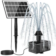 Solar Fountain Kit Glass-No Battery, DIY 3.5W Solar Fountain Pump Works in Sh...