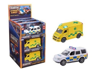 Einzel Polizeiauto ODER Krankenwagen Licht & Sound Einsatzfahrzeug