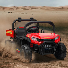 24V Kids Ride On Dump Truck 4WD for Kids Electric Car Toys 6 Wheeler W/Remote