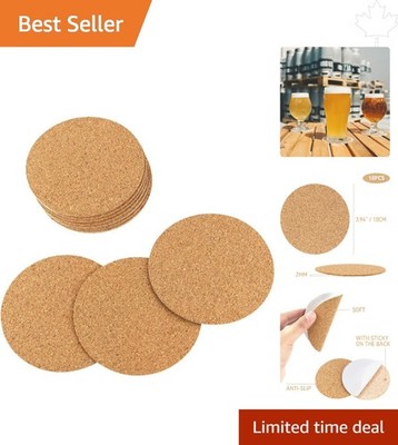 Versatile 4-Inch Self-Adhesive Cork Coasters - Ideal for Creative DIY Projects