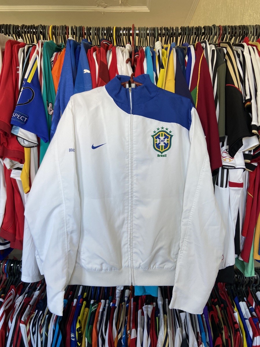 BRAZIL 2008 FOOTBALL SOCCER TRACK JACKET NIKE 258956-101 sz M MEN