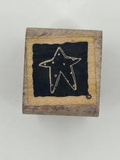 Unknown Brand Wood Rubber Stamp Star Design 1.25 Inch