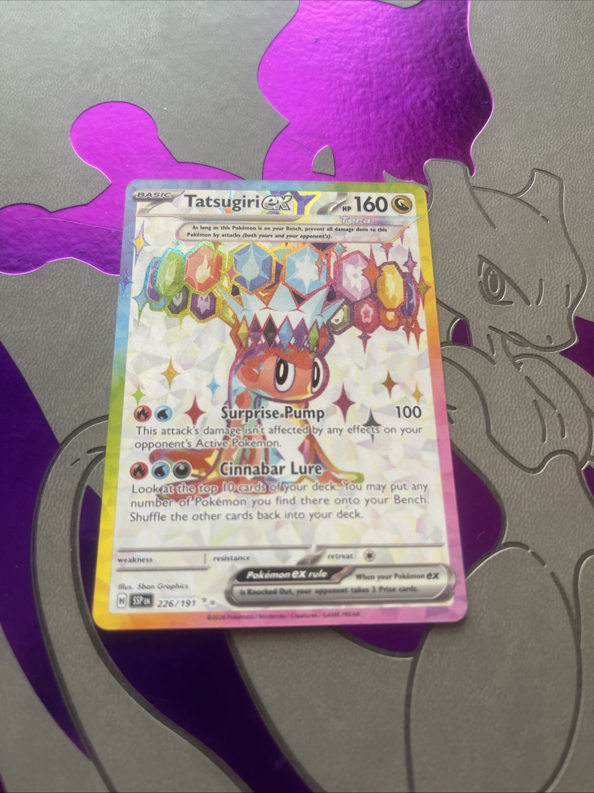 Pokémon TCG Surging Sparks Tatsugiri EX 226/191 Full Art Rare, Mint/Near Mint