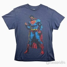 Camiseta gráfica Superman para hombre azul cómic arte camiseta talla L