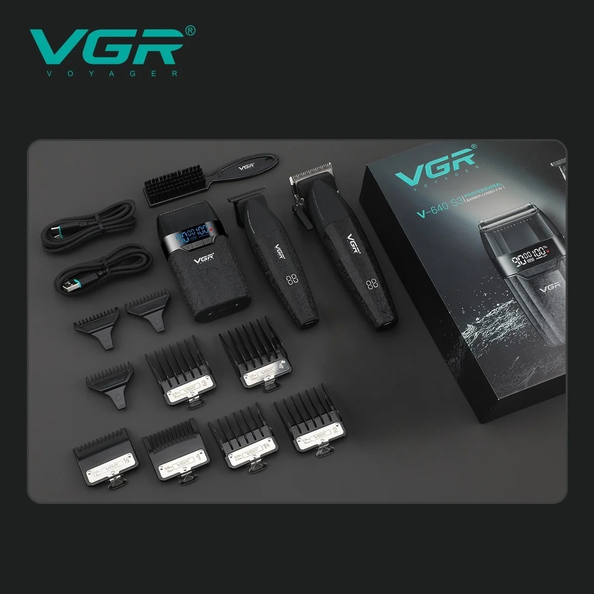 Cordless Hair Trimmer with Adjustable Cutting Length and USB