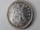 NobleSpirit 1861 Seated Liberty Quarter 25c Choice AU Beautiful Eye Appeal
