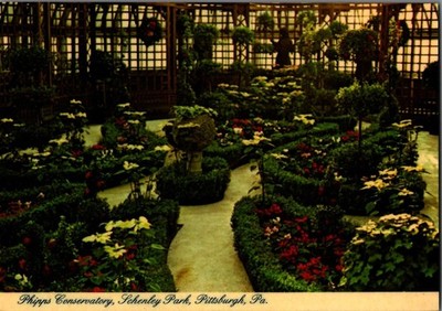 Vintage Postcard - Christmas Flower Show, Phipps Conservatory, Pittsburgh, PA
