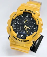 Casio G Shock Analog Digital GA100A-9 GA100 MUSTARD YELLOW NEW GA-100A-9 NEW
