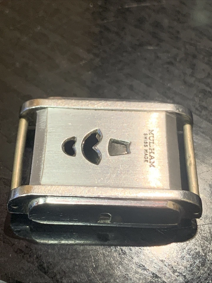 1930 Rare Swiss MULHAM Jump Hour Parts Spare Art Deco tank 15 Jewels Movement  - image 4 of 4