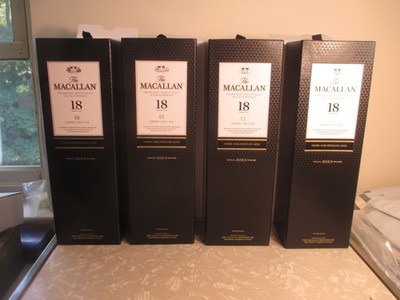 Lot of (4) MACALLAN 18 Black Empty 2023 Gift Boxes! No bottles, boxes only CLEAN