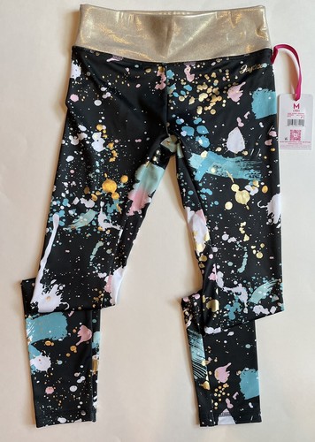 Justice Girls Splatter Full Length High Waist Dance Leggings Size 10 NWT NEW