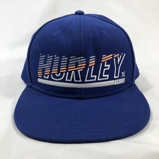 Hurley Youth Spell Out Logo Baseball Cap Hat Blue Snapback One Size Fits Most