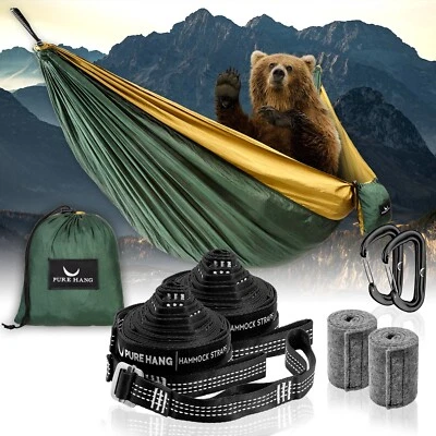 PURE HANG Premium Hängematte XXL Outdoor 2 Personen Ultraleicht Fallschirmseide Camping
