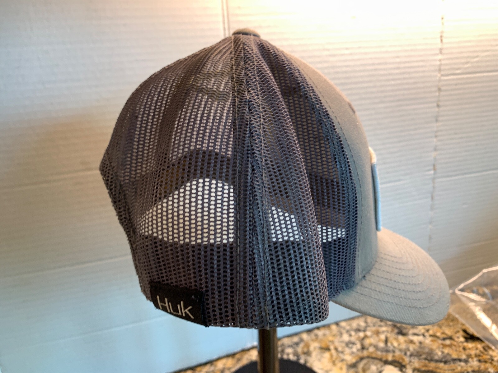 HUK SOLID Gray TRUCKER CAP Snap Back Adjustable M… - image 4