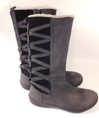 Teva Figueroa Black Boots Women's Sz Leather Waterproof Zip 1003416 