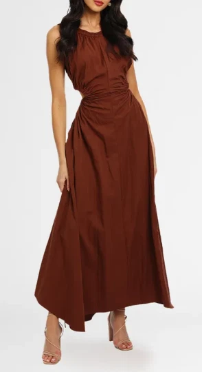 camilla and marc silk pink blush and gold lurex dress Shimmer Spell Maxi Dress Pink/Gold / M