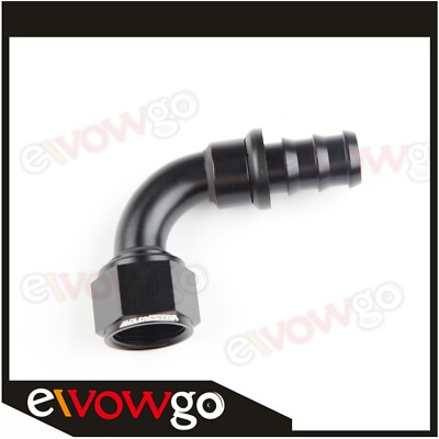 US SHIP 90 Degree AN12 -12AN Aluminum Push-on Hose End Fitting Adapter Black 