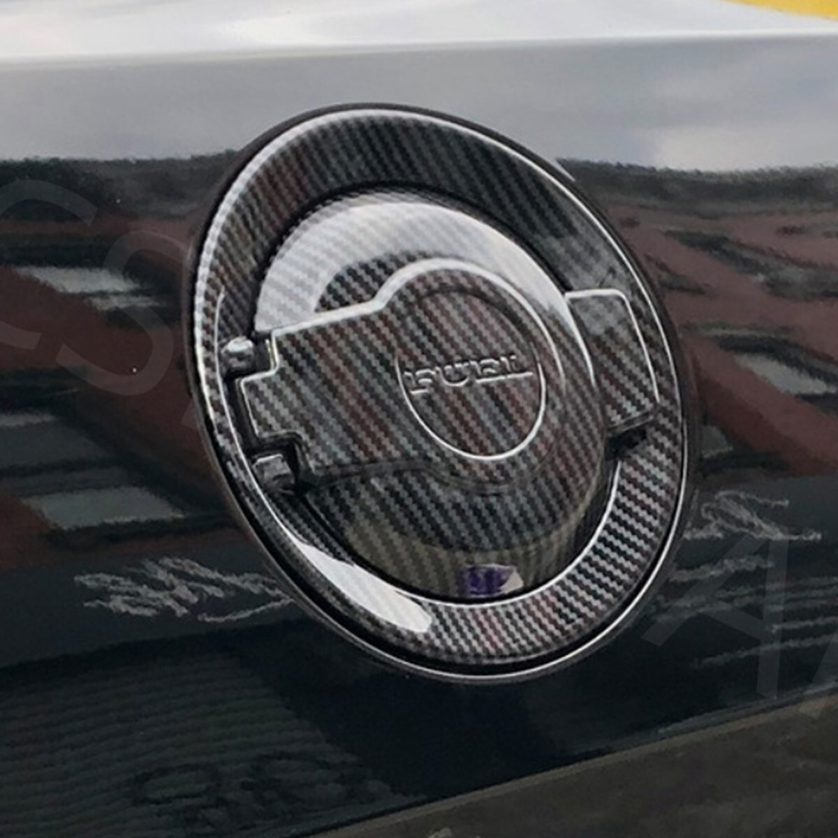 Fit For Dodge Challenger 2009-2022 Door Fuel Tank Cap Gas Trim Carbon Fiber Look