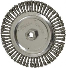Weiler 94666 Wheel Brush: 6-7/8" Wheel Dia, Knotted 5/8-11" Hole, Steel