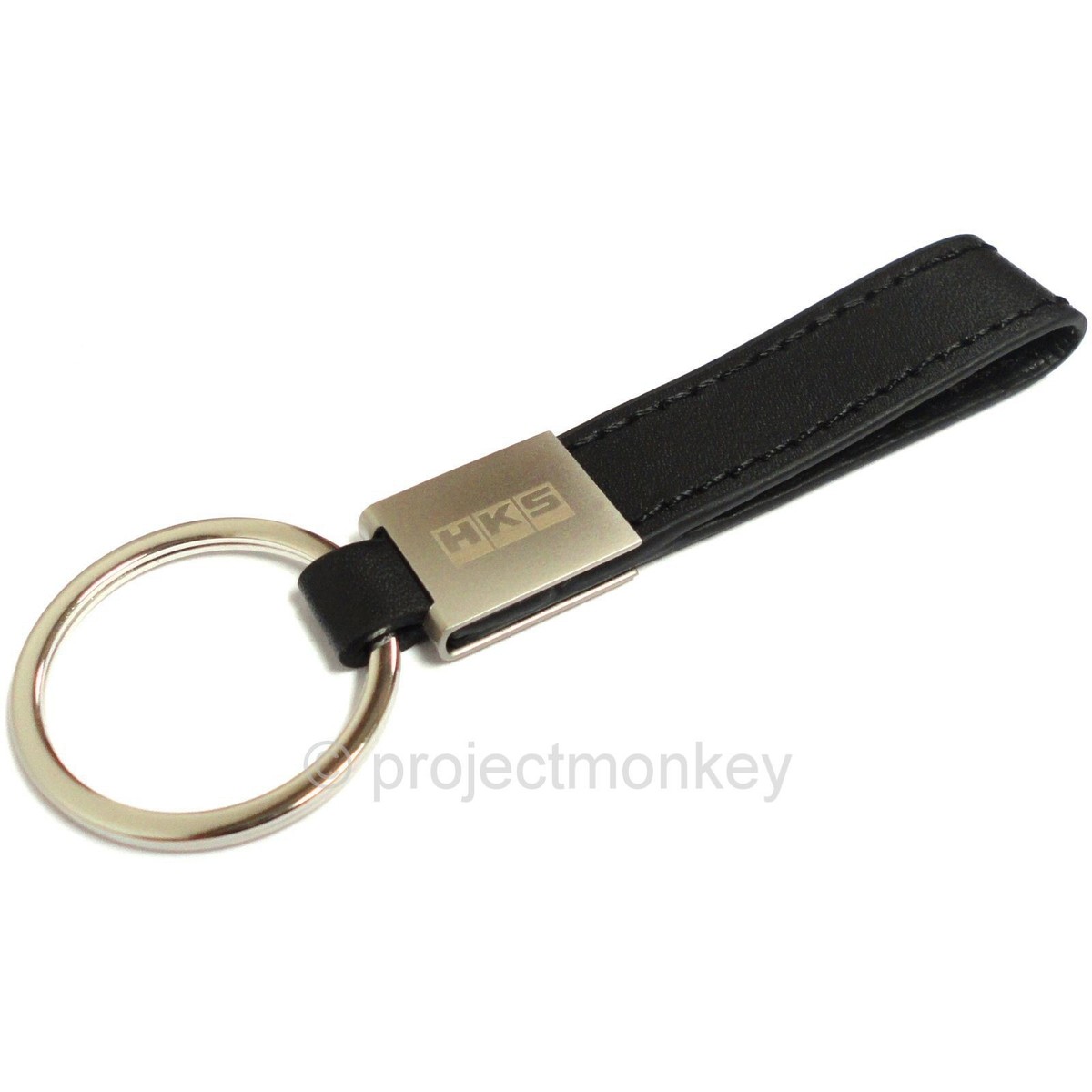 HKS 51007-AK222 Logo Black Leather Key Chain Keychain Key